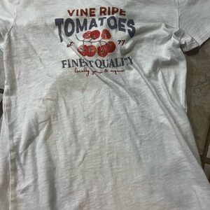 American Eagle Outfitters White Tomato Graphic Tee